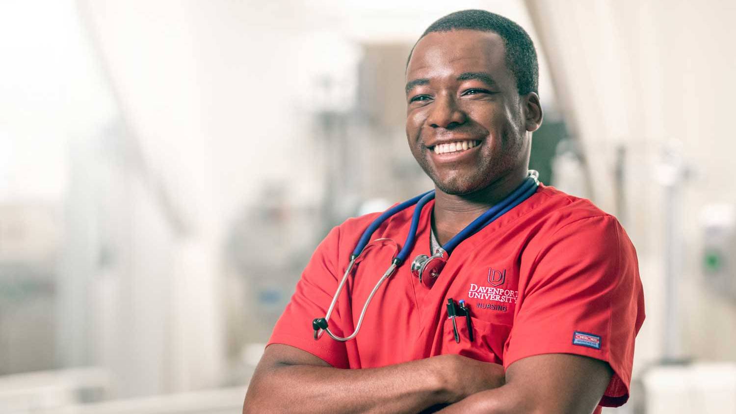 male nurse smiling